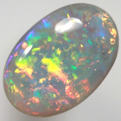 SOLID SEMI BLACK OPAL Gemmy red and gold over green and blue